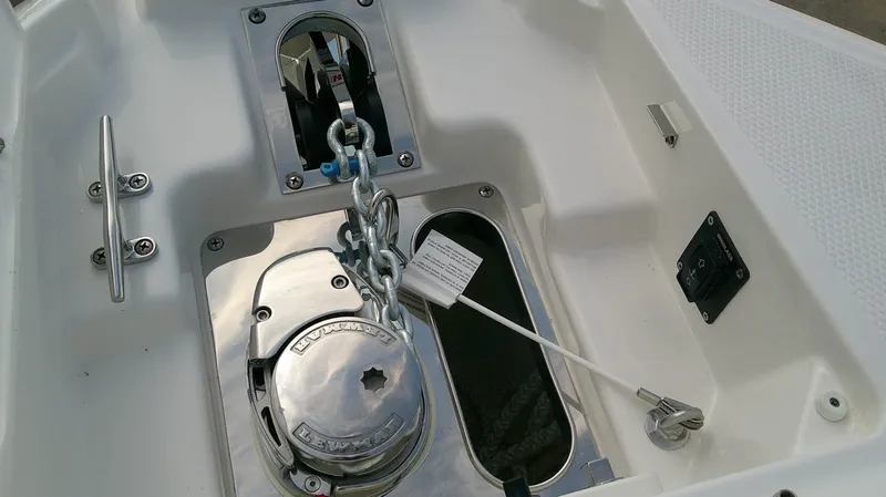 Slide: The Image of Close-up of an anchor system on a 2027 Chaparral SSX 6 boat. - 20