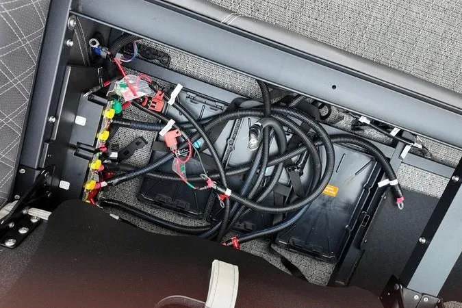 Slide: The Image of Electrical wiring under seat of 2025 Barletta LUSSO 25UCAT boat. - 21