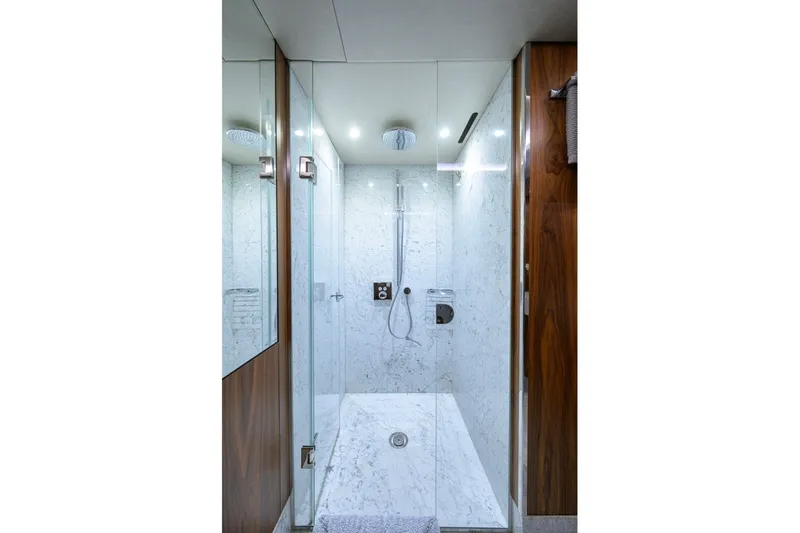 Slide: The Image of Luxurious marble shower in 2018 Sunseeker 86 Yacht bathroom. - 43