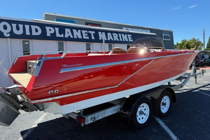 Slide: The Image of Red 2007 Frauscher 686 Lido boat on trailer at Liquid Planet Marine. - 30