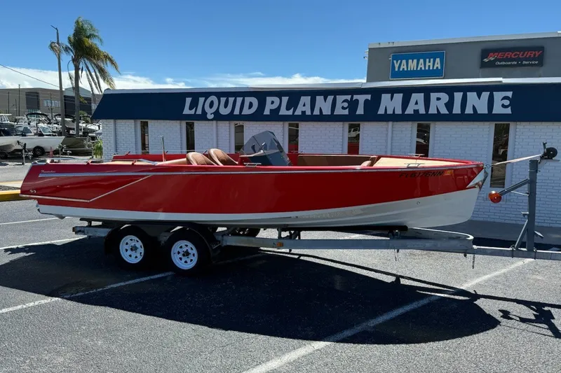 Slide: The Image of Red 2007 Frauscher 686 Lido boat on trailer at Liquid Planet Marine. - 3