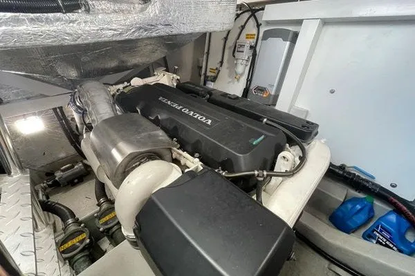 Slide: The Image of Engine compartment of a 2016 Sunseeker Predator 57 yacht with Volvo Penta engine. - 62