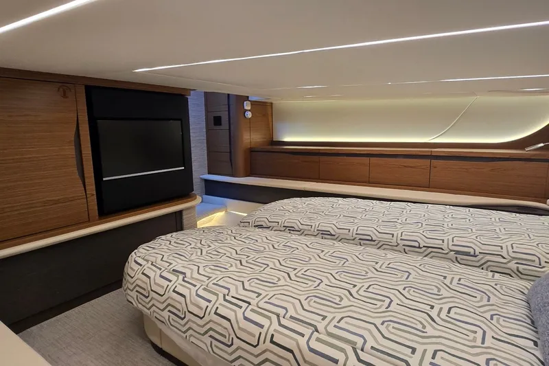 Slide: The Image of Luxurious 2026 Tiara Yachts 56 LS cabin interior with modern design and elegant lighting. - 69