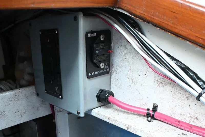 Slide: The Image of Electrical panel with Lewmar winch control on 2001 Caliber 40 LRC sailboat. - 80