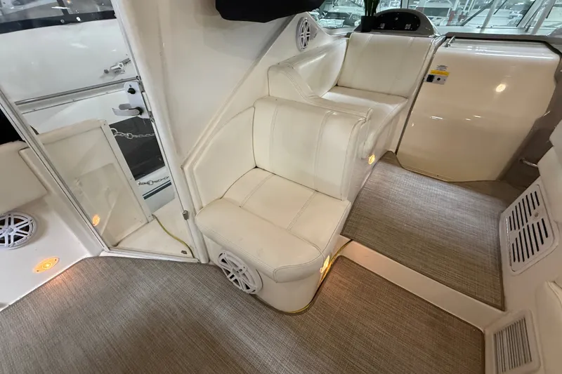 Slide: The Image of Luxurious interior of 2004 Cruisers Yachts 405 Express Motoryacht with plush seating and elegant design. - 21