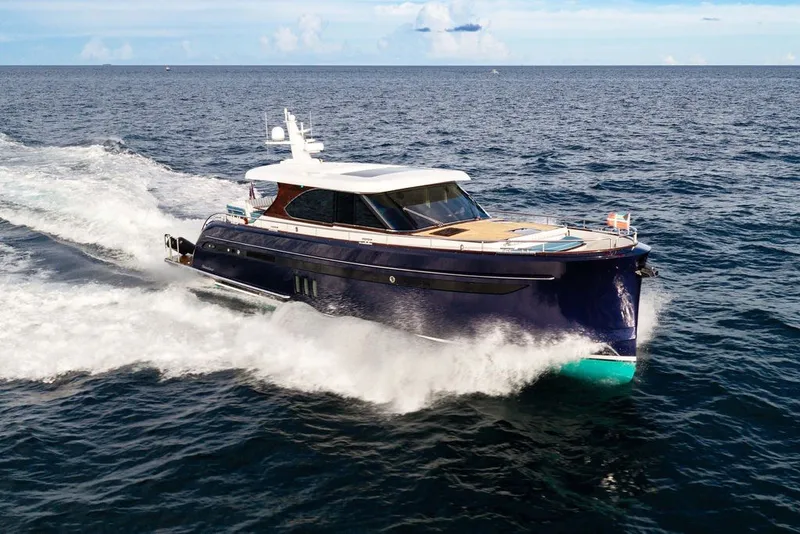 Slide: The Image of Luxury Steeler 60S yacht cruising on open sea, 2021 model. - 29