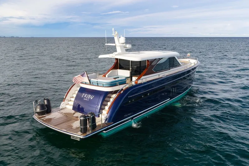 Slide: The Image of Luxury Steeler 60S yacht cruising on open sea, 2021 model. - 12