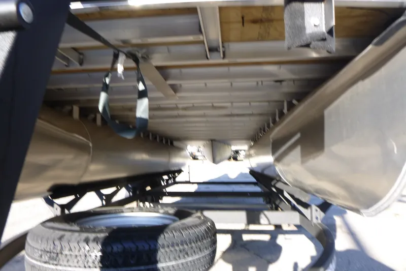 Slide: The Image of Underneath view of a 2027 Premier 210 Sunsation Angler 4PT - CL pontoon boat. - 11