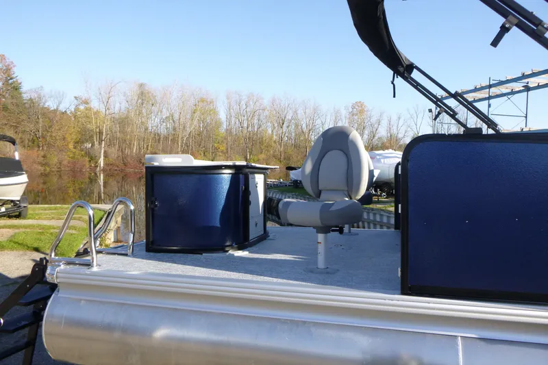 Slide: The Image of 2027 Premier 210 Sunsation Angler 4PT - CL pontoon boat with seating and storage. - 26