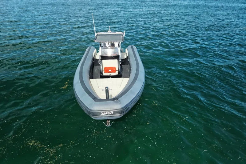 Slide: The Image of Seawater PHANTOM 280 boat on open water, 2023 model, aerial view. - 6