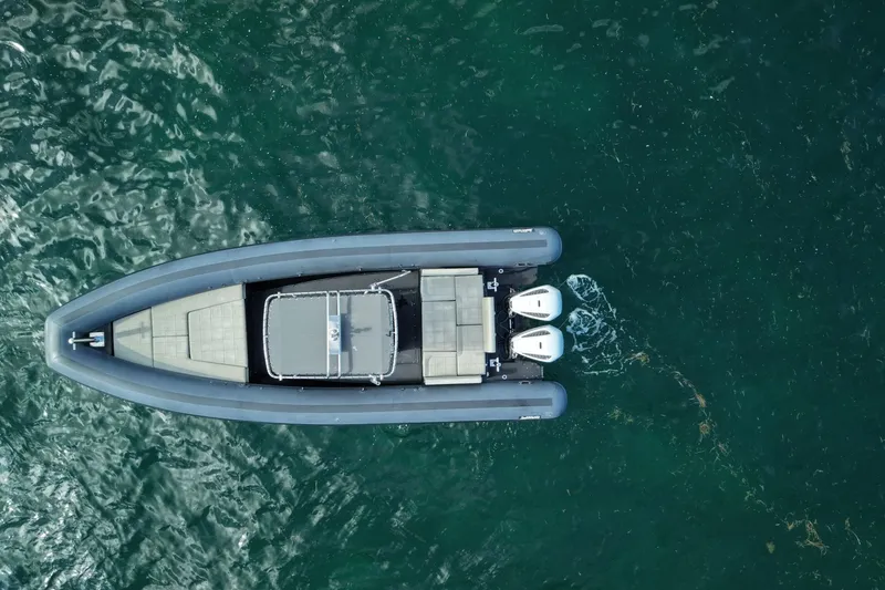 Slide: The Image of Aerial view of 2023 Seawater PHANTOM 280 boat on open water. - 3
