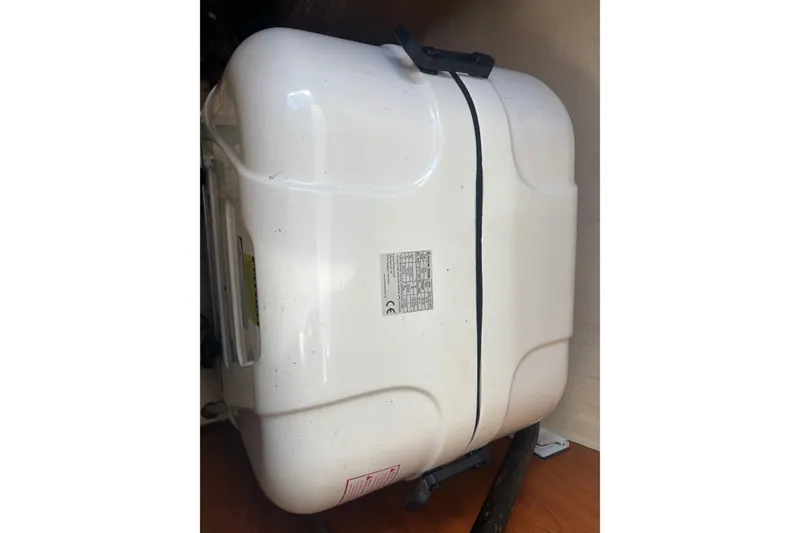 Slide: The Image of White storage compartment on a 2008 Hunter 41 Deck Salon boat. - 8