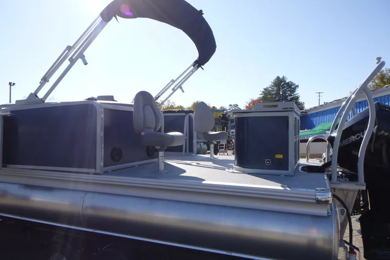 Slide: The Image of 2027 Premier 230 Sunsation Angler 2PT - CL pontoon boat with seating and canopy. - 10