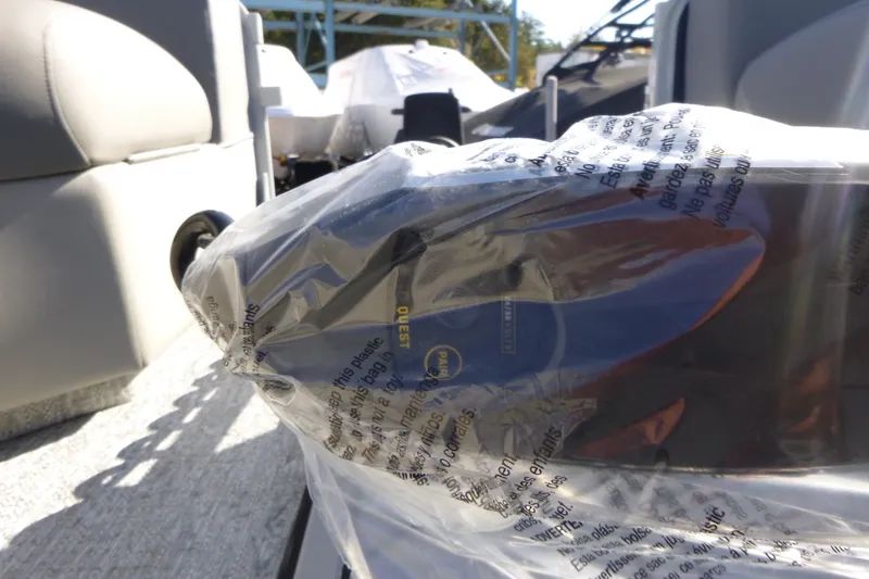 Slide: The Image of 2027 Premier 230 Sunsation Angler 2PT boat interior with plastic-covered component. - 21