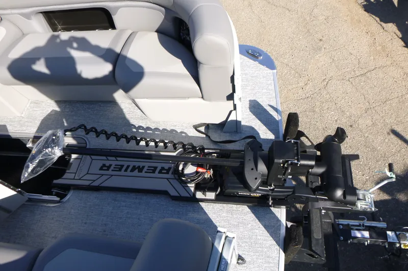 Slide: The Image of Premier 230 Sunsation Angler 2PT - CL 2027 boat interior with trolling motor. - 18