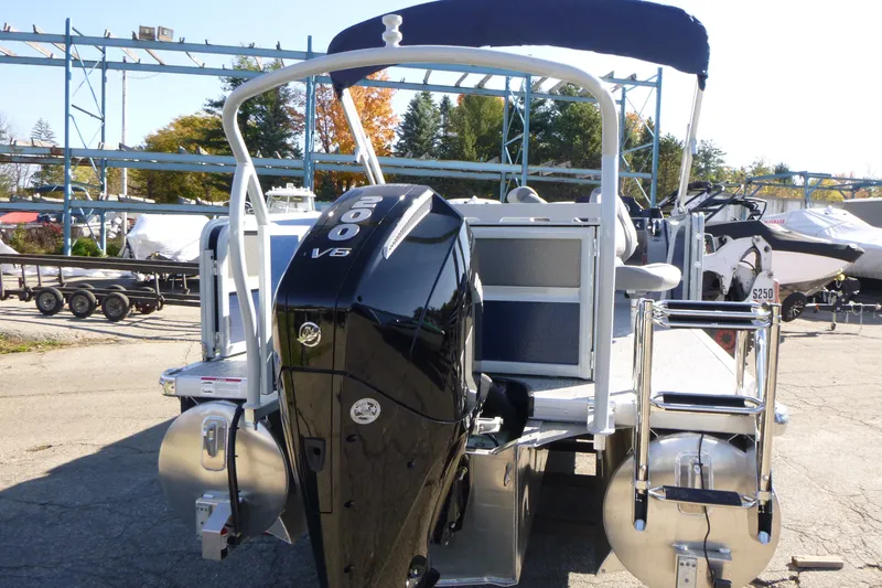 Slide: The Image of 2027 Premier 230 Sunsation Angler 2PT - CL pontoon boat with powerful V6 engine. - 5