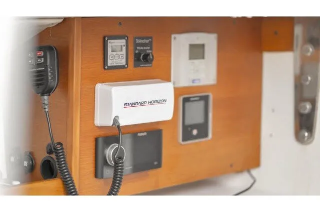 Slide: The Image of Control panel of a 2005 J Boats J/100 sailboat with communication equipment. - 19