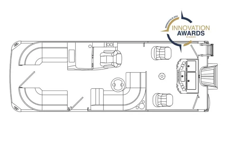 Slide: The Image of Manufacturer Provided Image: Floor plan of 2026 Premier 230 Sunsation Angler 2PT - CL, Innovation Award winner. - 1