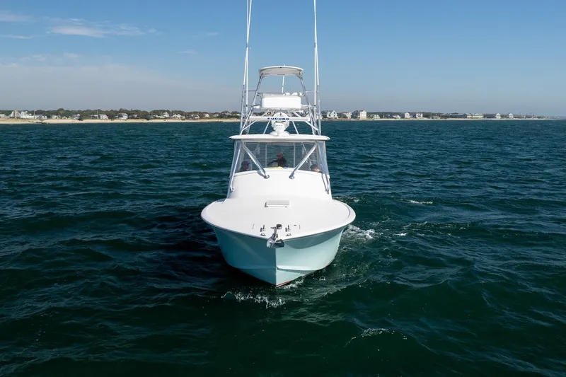 Slide: The Image of 2017 Lightning Custom Yachts 37 Express Sportfish on the water. - 8