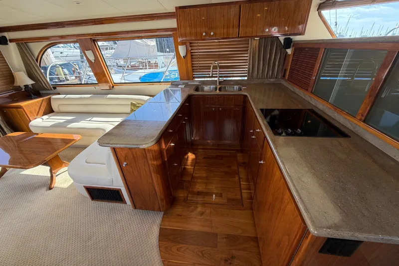 Slide: The Image of Luxurious 2009 Navigator 5800 Pilothouse MY yacht interior with elegant wood finishes. - 9