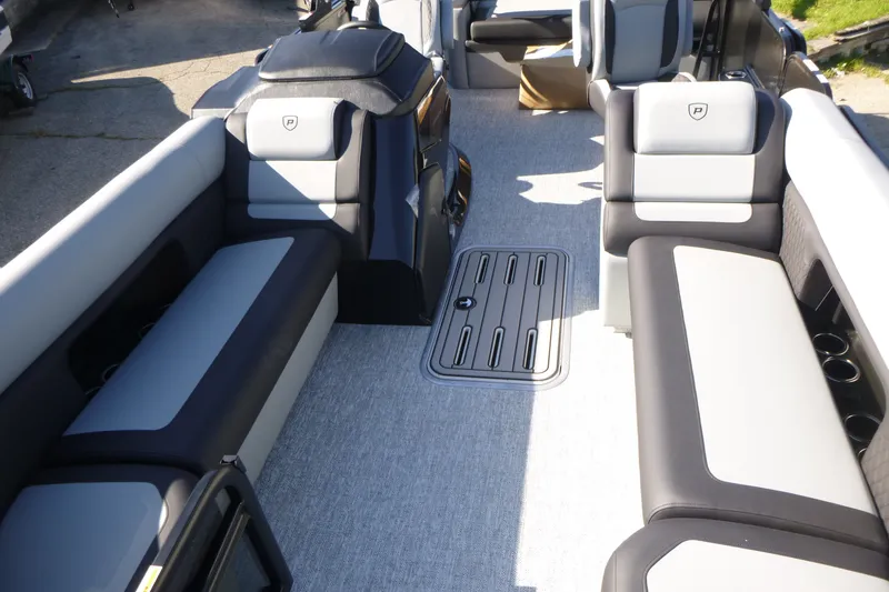 Slide: The Image of Luxurious interior of 2027 Premier 250 SUNSATION RLO - CL pontoon boat. - 15