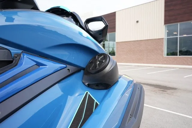 Slide: The Image of Close-up of a blue 2024 Yamaha WaveRunner FX Cruiser HO parked in a lot. - 10