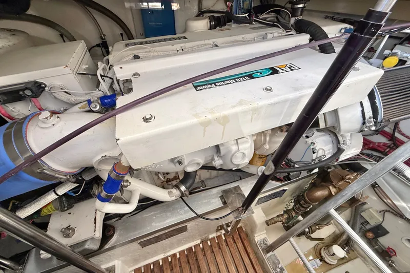 Slide: The Image of Engine compartment of a 1999 Grand Banks 38 Eastbay EX yacht. - 41
