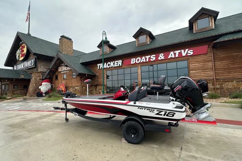 The Image of 2027 Nitro Z18 XL Pro boat outside Tracker Boats & ATVs store. - 0