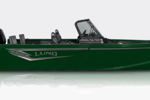 The Image of 2027 Lund 1700 Adventure Sport boat in sleek green, side view. - 0