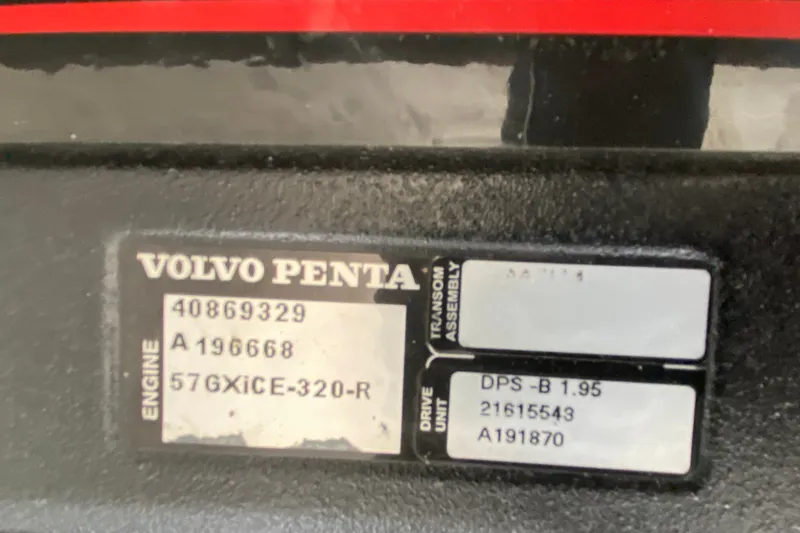 Slide: The Image of Volvo Penta engine label on 2012 Chaparral 327 SSX, model 57GXiCE-320-R. - 34