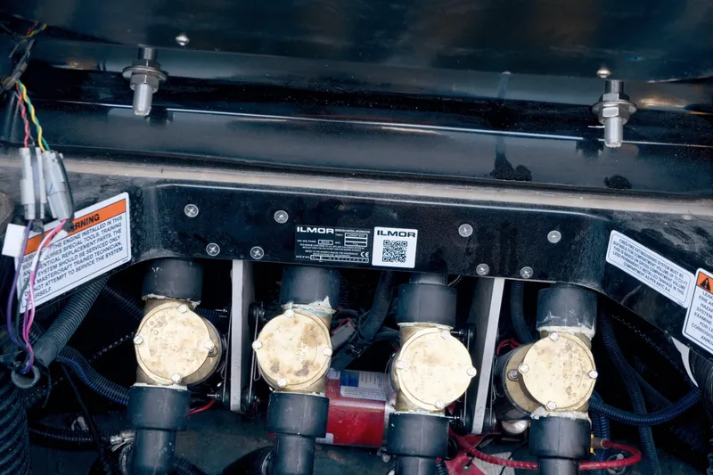 Slide: The Image of Engine compartment of a 2020 MasterCraft X24 boat with Ilmor components. - 18