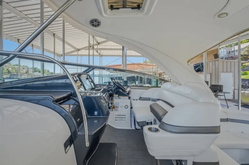 Slide: The Image of 2017 Formula 37 Performance Cruiser interior with sleek design and modern controls. - 36
