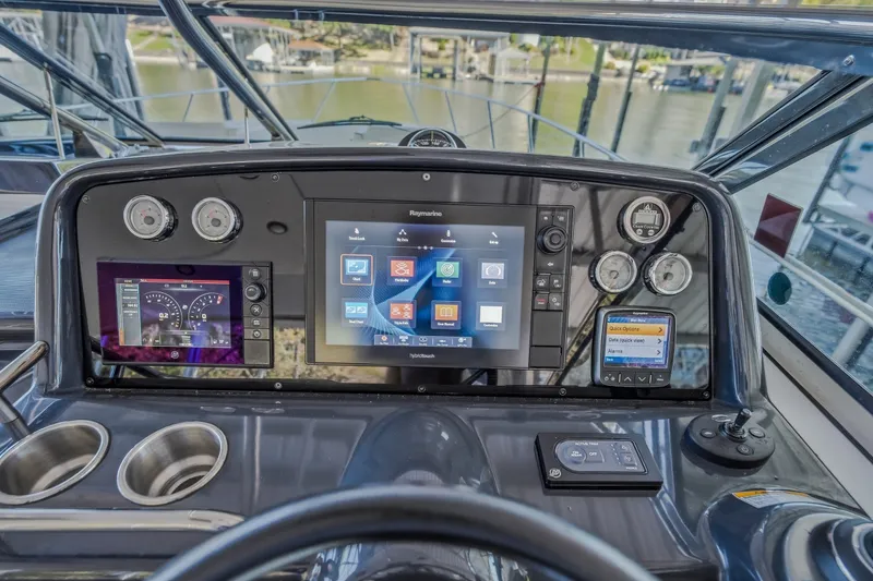 Slide: The Image of Control panel of 2017 Formula 37 Performance Cruiser with advanced navigation displays. - 30