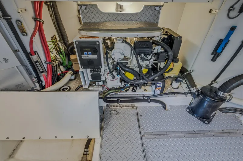 Slide: The Image of Engine room of 2017 Formula 37 Performance Cruiser with Kohler generator and wiring. - 16