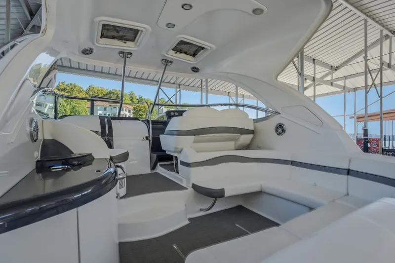 Slide: The Image of Interior of a 2017 Formula 37 Performance Cruiser, featuring sleek seating and modern design. - 20