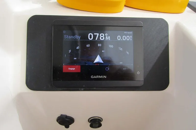 Slide: The Image of Garmin navigation display on 2006 Neptunus 56 Flybridge yacht dashboard. - 59
