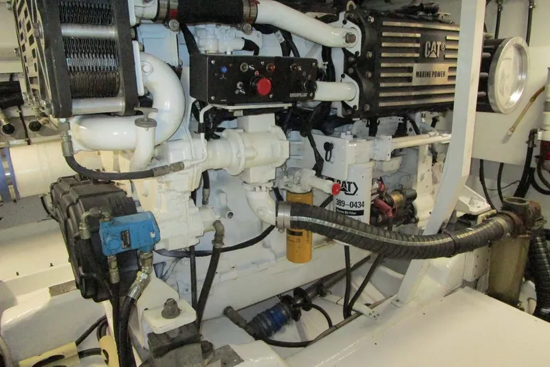 Slide: The Image of Engine room of a 2006 Neptunus 56 Flybridge yacht with CAT marine power. - 74