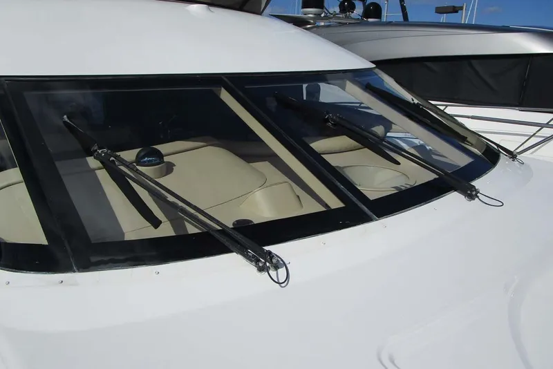 Slide: The Image of Windshield of 2006 Neptunus 56 Flybridge yacht with wipers. - 40