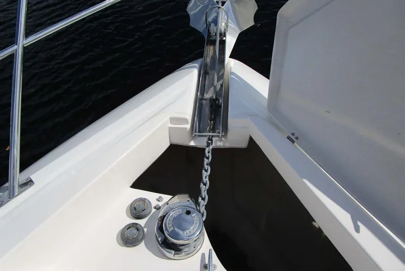 Slide: The Image of Anchor system on 2006 Neptunus 56 Flybridge yacht, featuring chain and winch. - 39