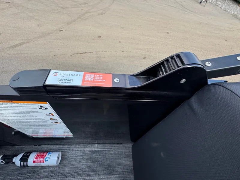 Slide: The Image of Close-up of a boat lever with safety instructions and a fire extinguisher. - 13