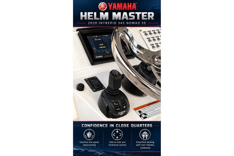 Slide: The Image of Yamaha Helm Master system on 2020 Intrepid 345 Nomad SE boat dashboard. - 36