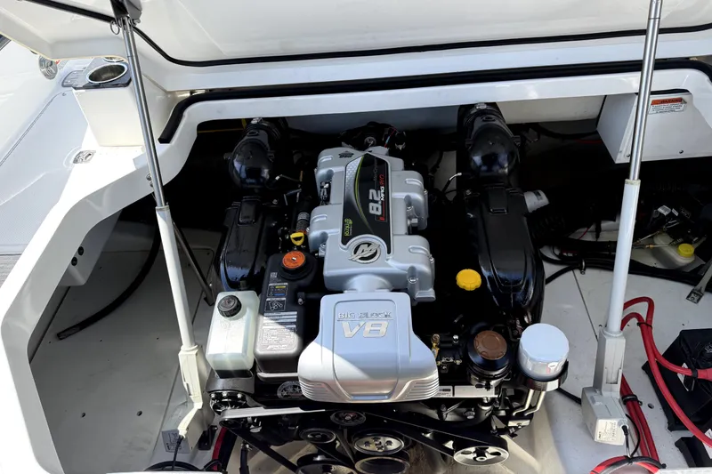 Slide: The Image of 2024 Cobalt A29 boat engine compartment with powerful V8 engine. - 37