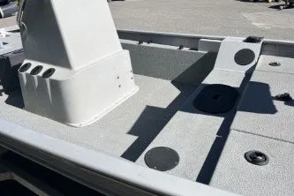 Slide: The Image of 2015 G3 1756 CC boat interior with console and seating area. - 3
