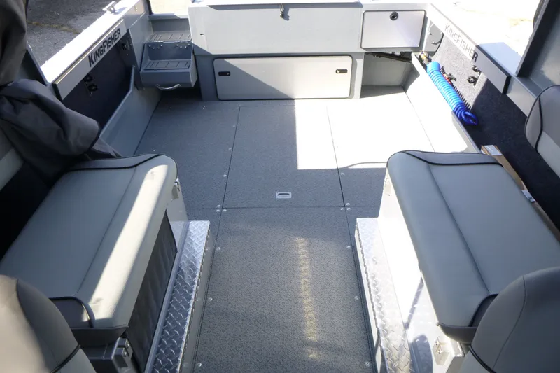 Slide: The Image of Interior of 2027 KingFisher 2025 Escape HT boat with seating and storage compartments. - 20