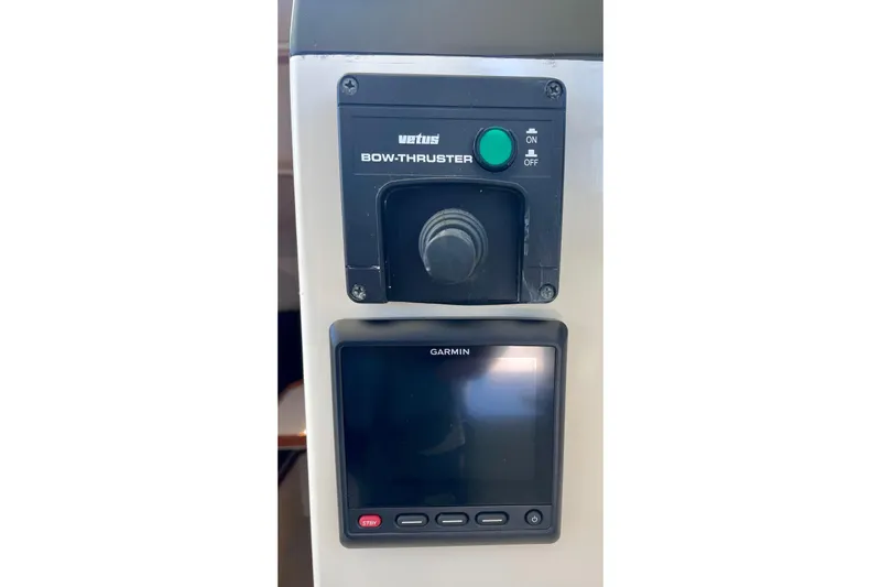 Slide: The Image of Control panel of a 2001 Albin 28 Tournament Express with bow thruster and Garmin display. - 20