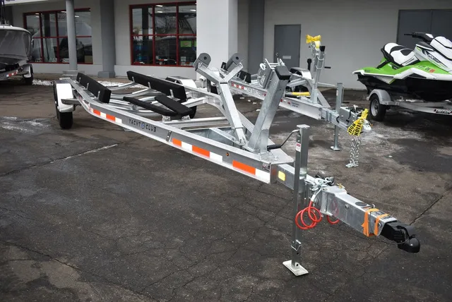 Slide: The Image of Yacht Club Trailers 29-10000 Aluminum tandem axle bunk boat trailer 2026 - 1