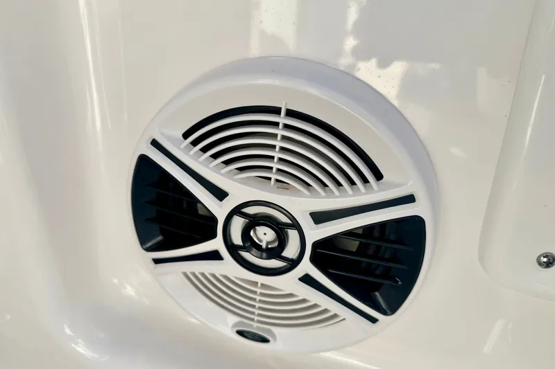 Slide: The Image of Close-up of a speaker on a 2017 Chaparral 19 Sport H2O boat. - 49
