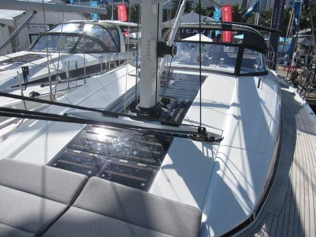 Slide: The Image of 2025 Jeanneau Yacht 65 deck with modern design and sleek lines. - 30