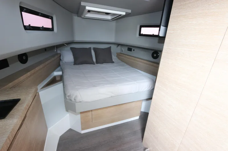 Slide: The Image of Luxurious cabin interior of 2024 Astondoa 377 Coupe Outboard yacht. - 37