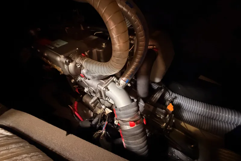 Slide: The Image of Engine compartment of a 2015 Jeanneau Sun Odyssey 469 sailboat. - 76